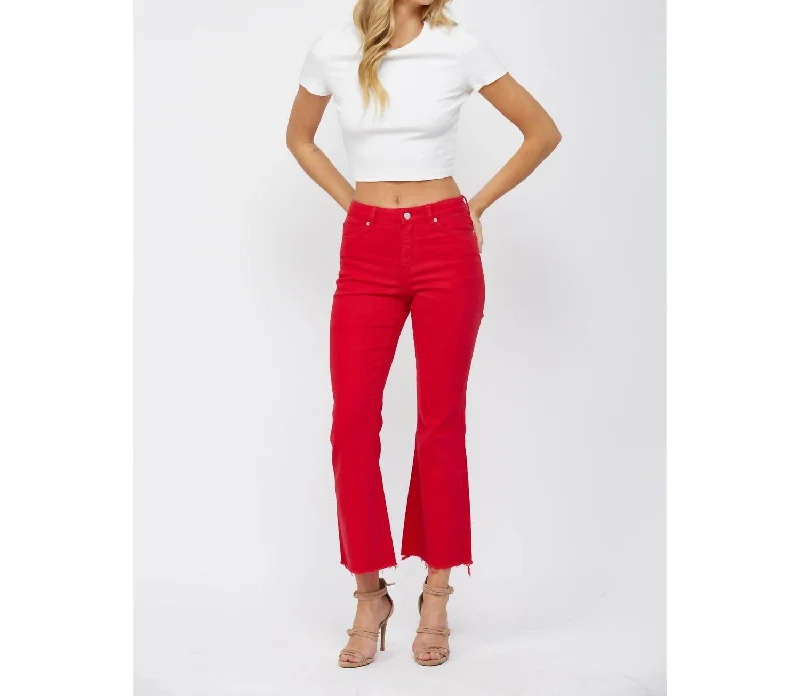 Fashionable Tops for Women High Rise Ankle Flare In Husker Red