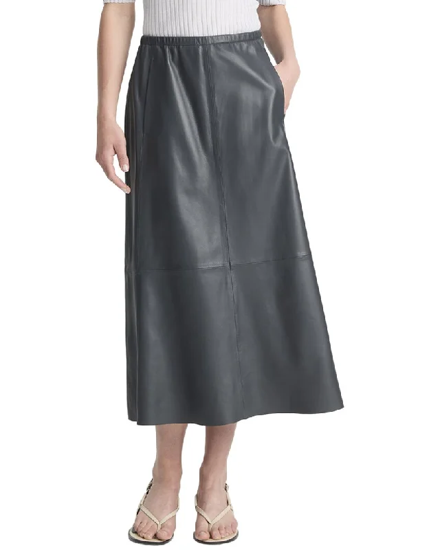 Timeless Women's Outfit Vince Mid-Rise Leather Gathered Skirt