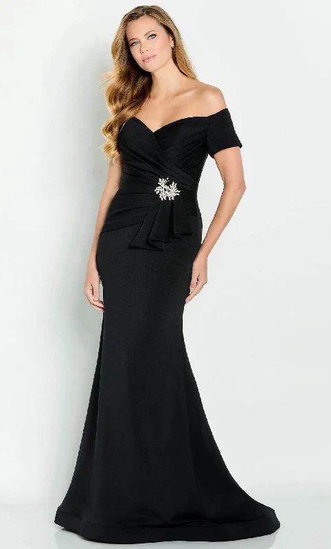 Clothing Sales Cameron Blake CB141 - Short Sleeve Trumpet Evening Gown