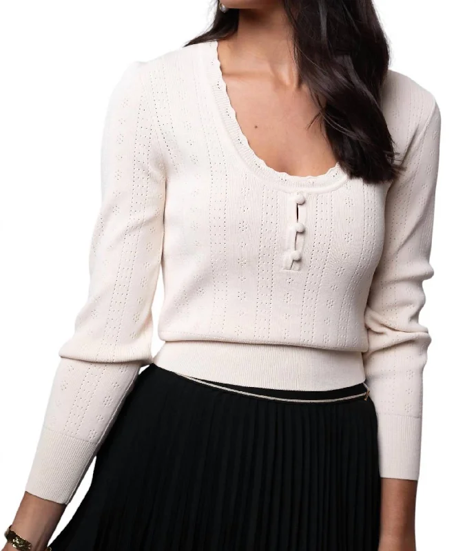 Women's Office Attire Colin Pointelle Sweater In Ivory