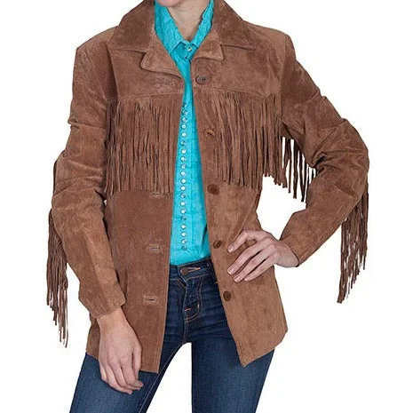 Women's Clothing For Outdoor Events Scully Women's Cinnamon Fringe Suede Jacket