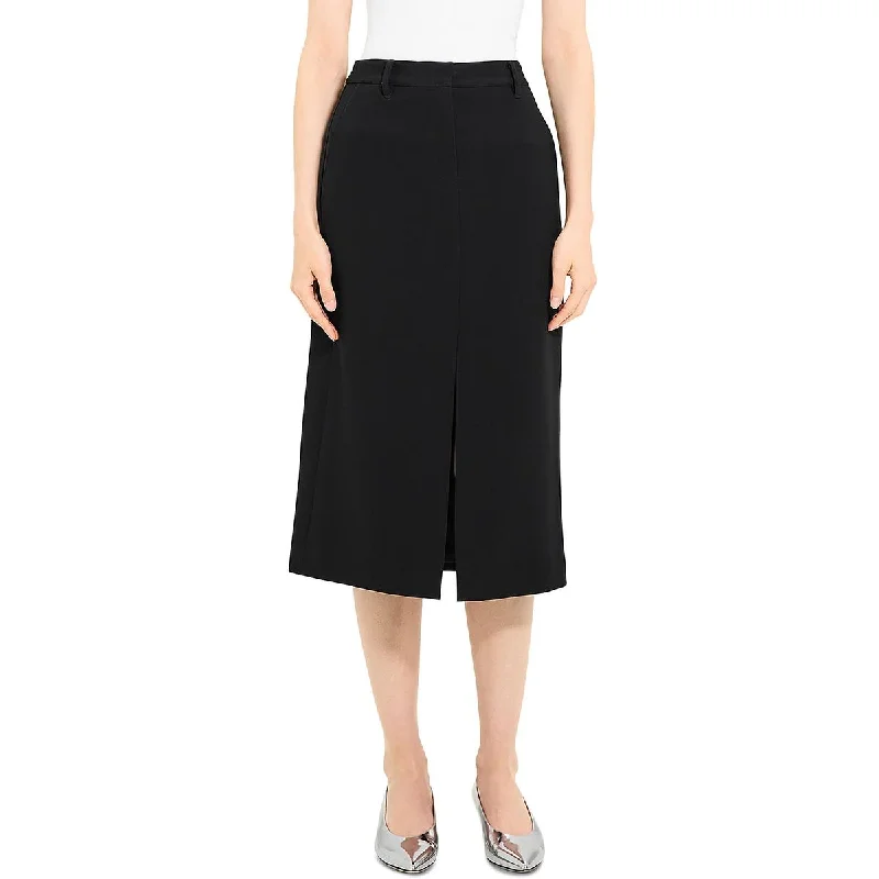 Women's Casual Apparel Trouser Skirt Womens Crepe Solid Pencil Skirt