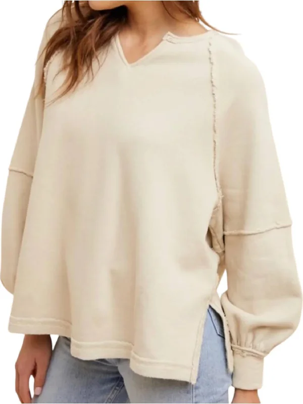 Women's Plus-Size Garments Oversized Pullover Sweater In Buttercream