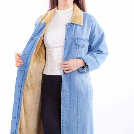 Women's Holiday Clothing Scully Honey Creek Women's Sherpa Lined Long Denim Jacket