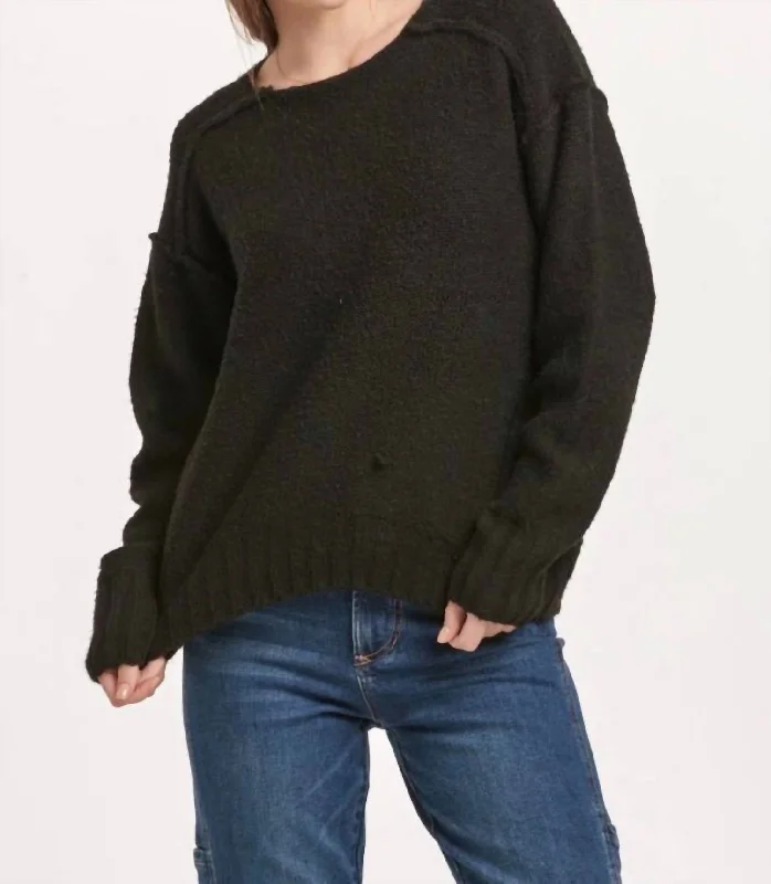 Plus-Size Women's Garments Jessica Exposed Seam Sweater In Black