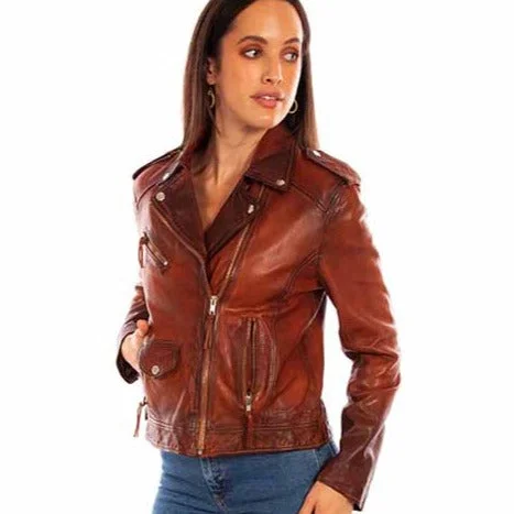 Affordable Fashion Clothing For Women Scully Women's Zip Front Leather Jacket