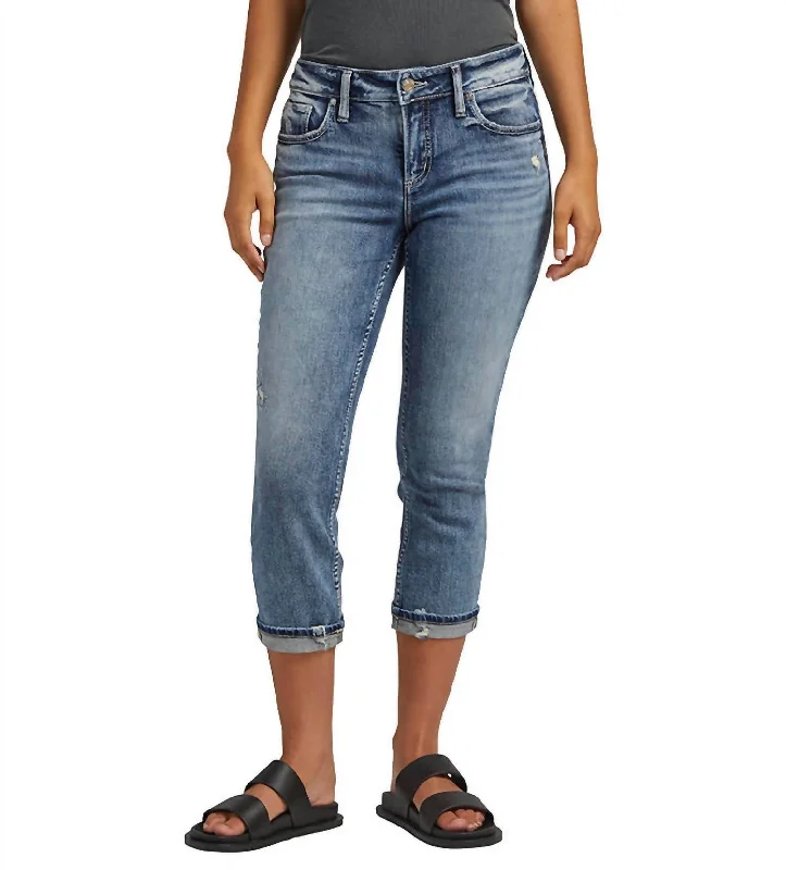 Clothing Sales Elyse Mid Rise Capri Jean In Indigo