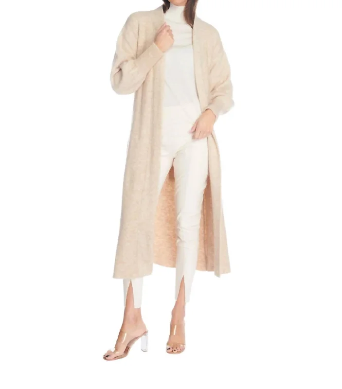 Women's Effortless Casual Outfit Henry Cardigan In Sand