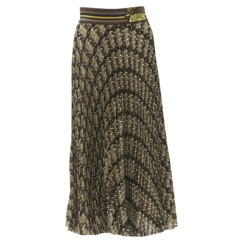 Women's Night-Out Outfit Fendi Roma Amor graphic print pleated silk skirt