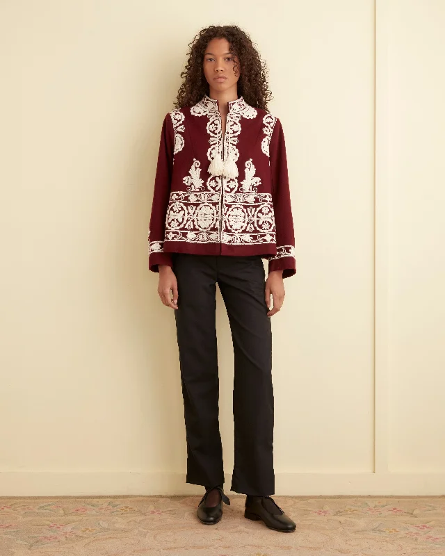 Women's Luxury Attire Estate Jacket - Burgundy