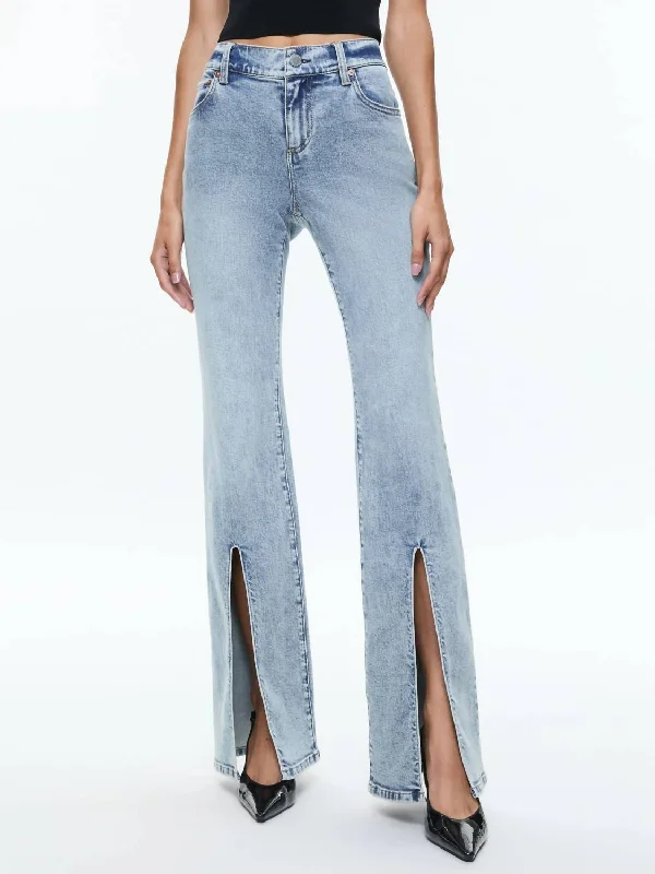 Elegant Women's Fashion Winslow Slim Slit Jeans In Harlow Vintage Blue