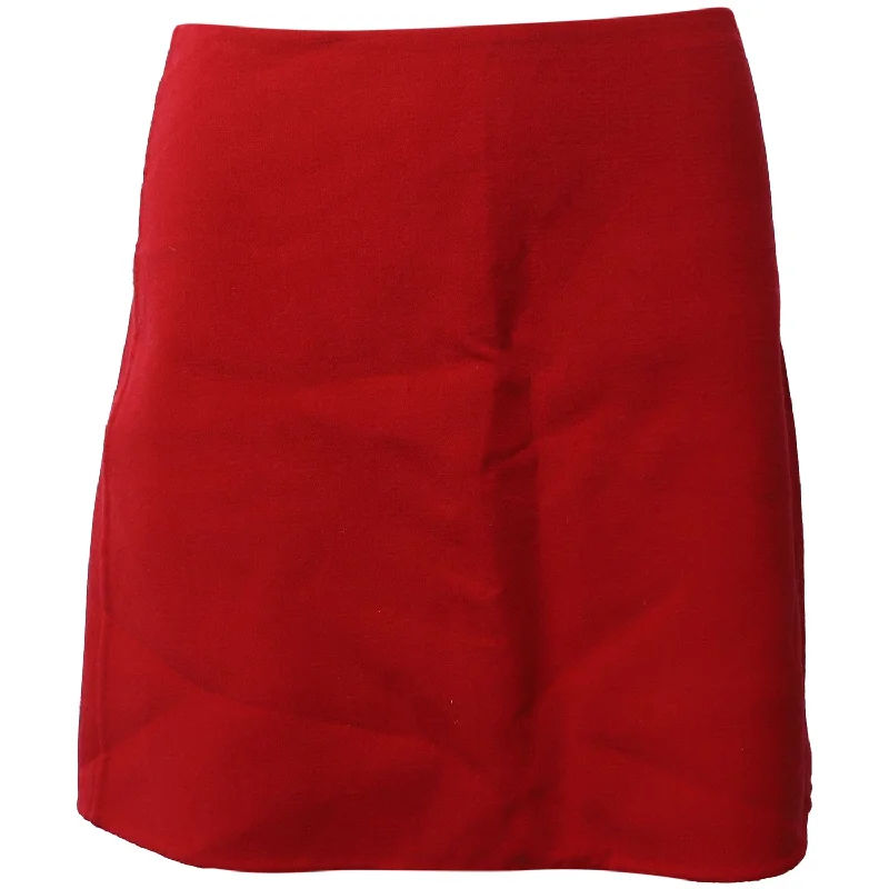 Women's Outdoor Attire Theory Mini Pencil Skirt in Red Wool