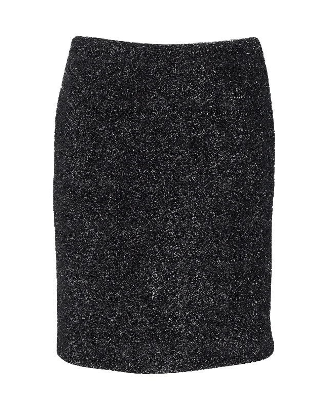 Best Clearance Sales Right Now Simone Rocha Metallic Knit Mini Skirt in Black Recycled Wool