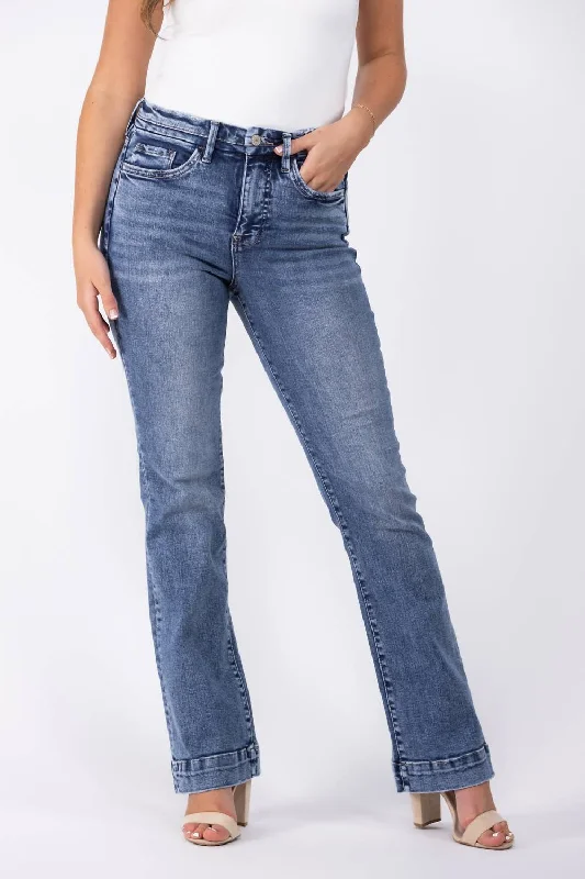 Women's Outfit Kylie High-Rise Tummy Control Bootcut Denim Jeans In Medium Wash