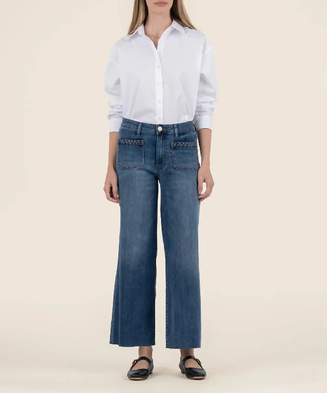 Modern Women's Fashion with Vintage Touches Meg High Rise Wide Leg Jean In Fame W/dk Base Wash