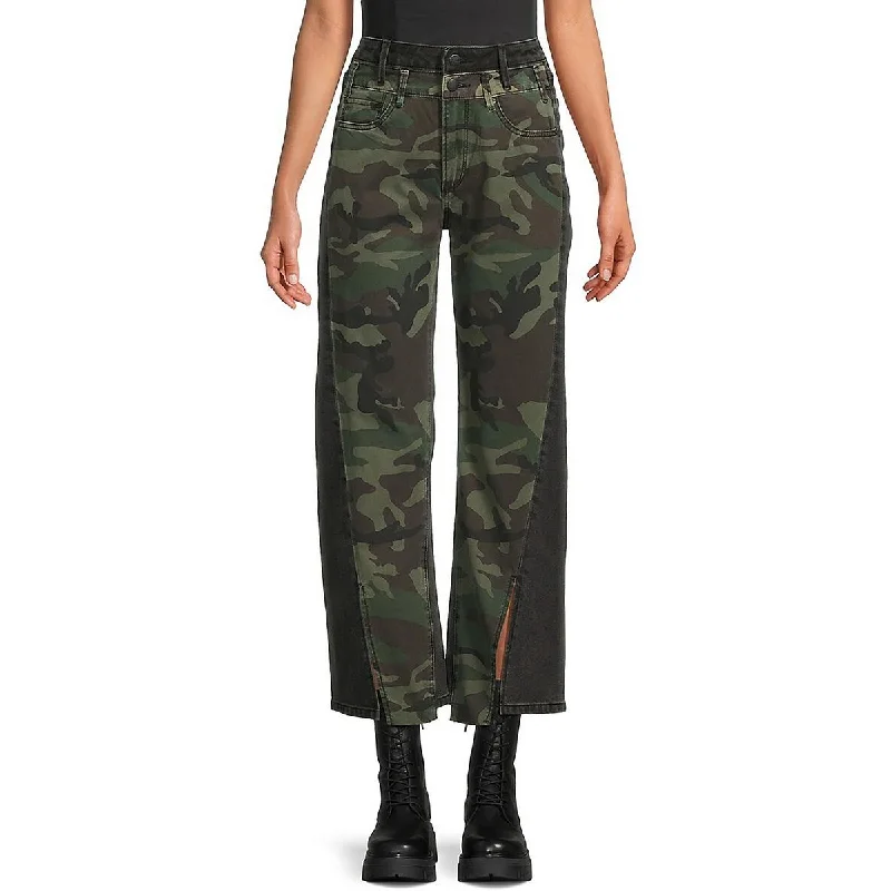 Women's Charming Outfit For Events Womens Camouflage Denim Straight Leg Jeans