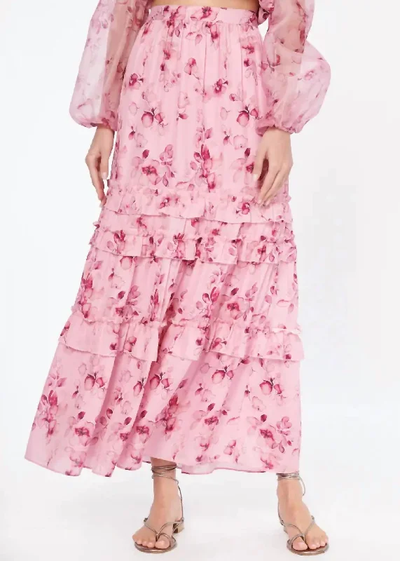 Women's Casual Garments Liu Skirt In Pink Garden