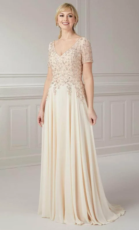 Vintage-Inspired Garments Christina Wu Elegance 17126 - Beaded V-Neck Evening Gown