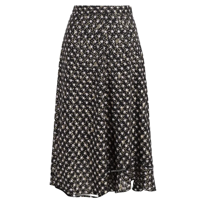 Early Bird Offer Stine Goya Marigold Stars Midi Skirt in Black Polyester