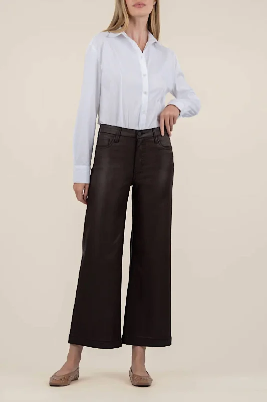 Chic Women's Clothing for Work and Travel Meg High Rise Fab Wide Leg Jeans In Chocolate