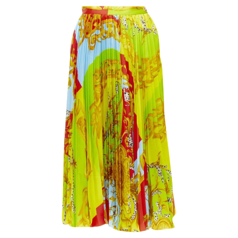 Women's Seasonal Garments Versace Barocco AcanthPop Medusa pleated midi skirt