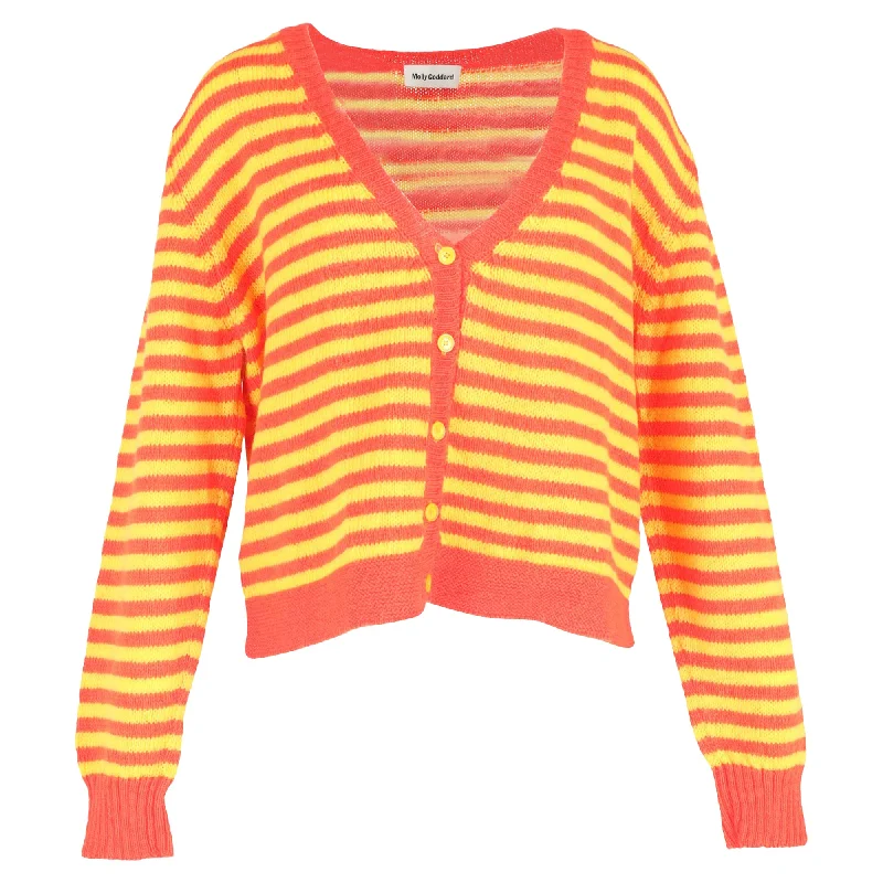 Discount Store Molly Goddard Tonya Striped Cardigan in Yellow and Orange Lambswool