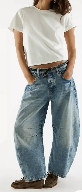 Women's Trendy Outfits Good Luck Mid Rise Barrel Jeans In Ultra Light Beam