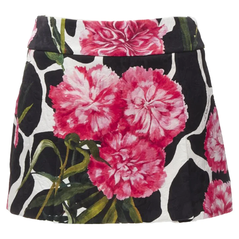 Women's Travel Attire Dolce & Gabbana carnation floral print jacquard mini skirt