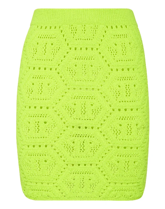 Women's Casual Clothing For Lounging Fluo Knit Mini Skirt Monogram