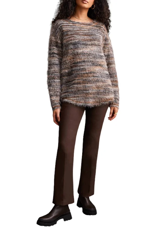 Modern Women's Attire Soft Lux Eyelash Sweater In Walnut