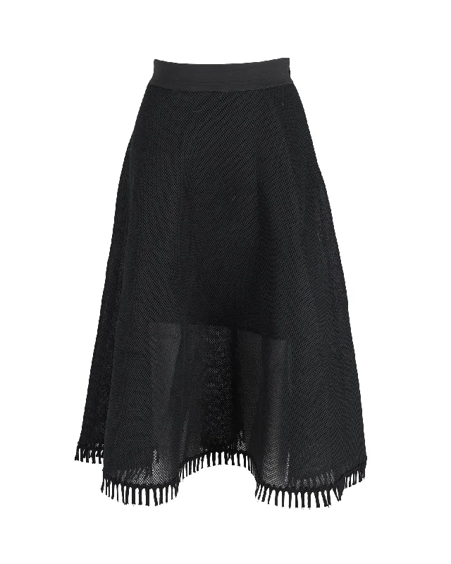 Extreme Clearance Deals DKNY Mesh Midi Skirt in Black Polyester