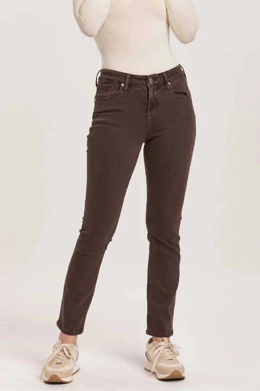 Affordable Women's Clothing Online Blaire Mid-Rise Straight Leg Jeans In Mocha Brown