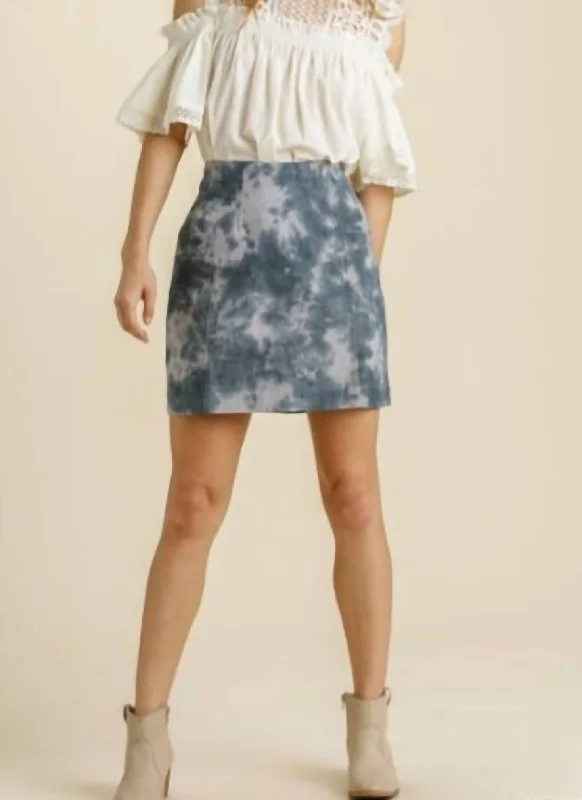 Women's Everyday Apparel Short Skirt In Tie Dye