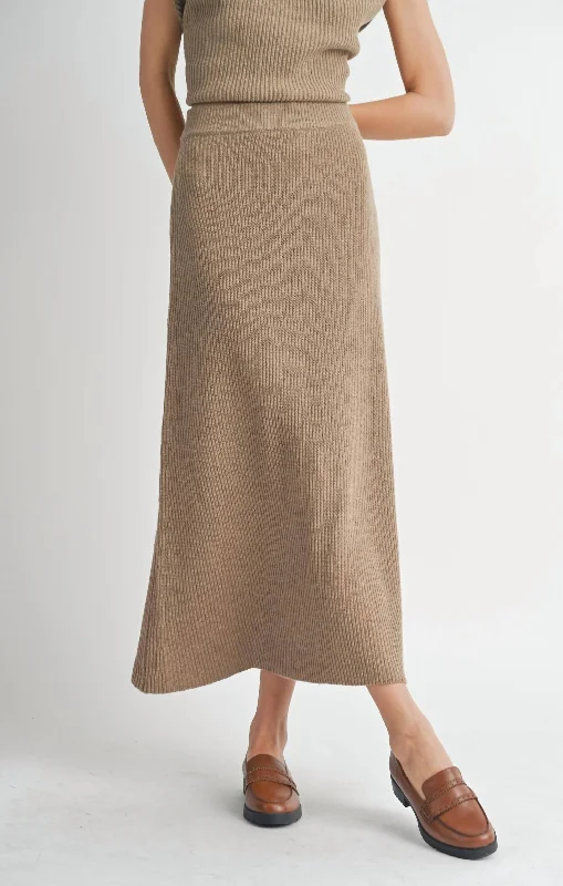 Women's Fashion-Forward Apparel Crosby Sweater Midi Skirt In Dark Taupe