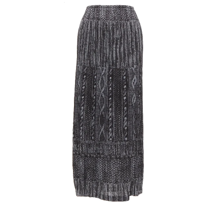 Women's Outdoor Activity Garments Issey Miyake Pleats Please cable knitprint pleated midi skirt