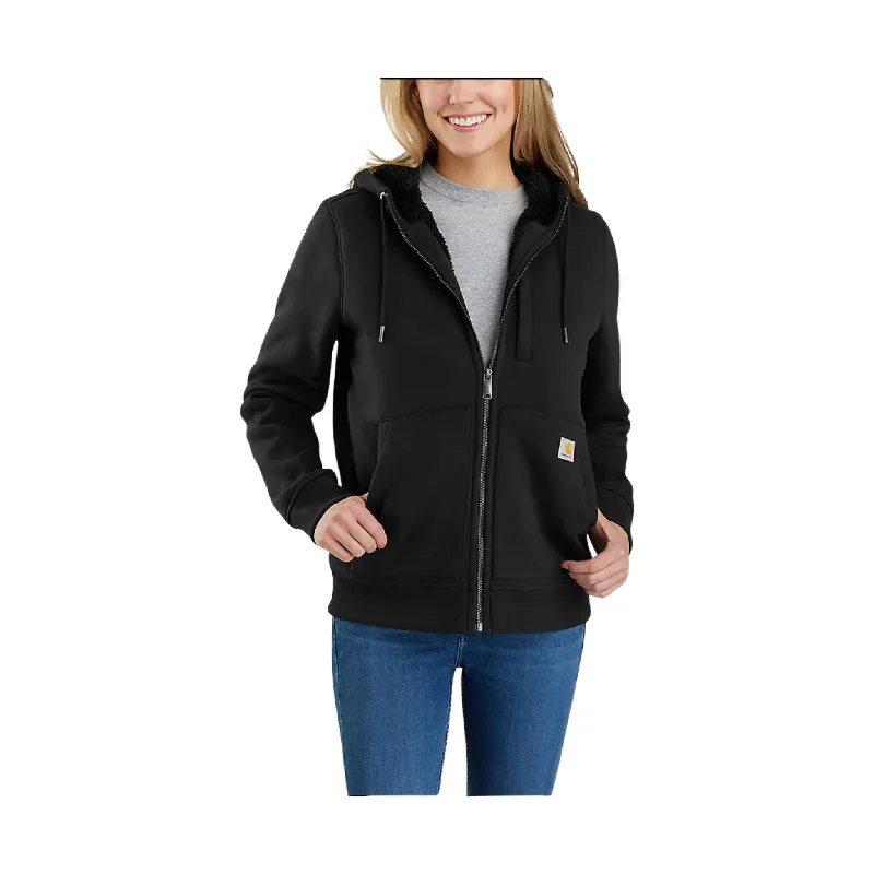 Sales Clothes Carhart Women's Relaxed Fit Midweight Sherpa Lined Full Zip Sweatshirt - Black