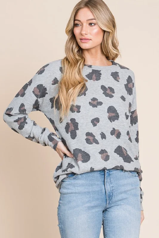 Stylish And Comfortable Clothing For Women Leopard Drop Shoulder T-Shirt