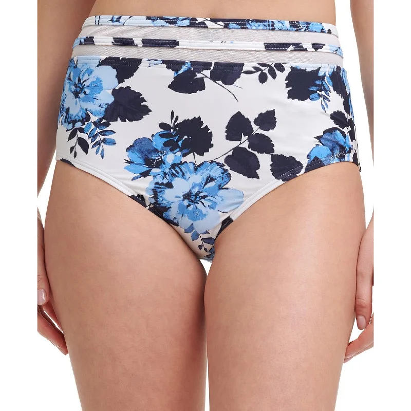 Online Clothing Boutiques Womens Floral Mesh Inset Swim Bottom Separates