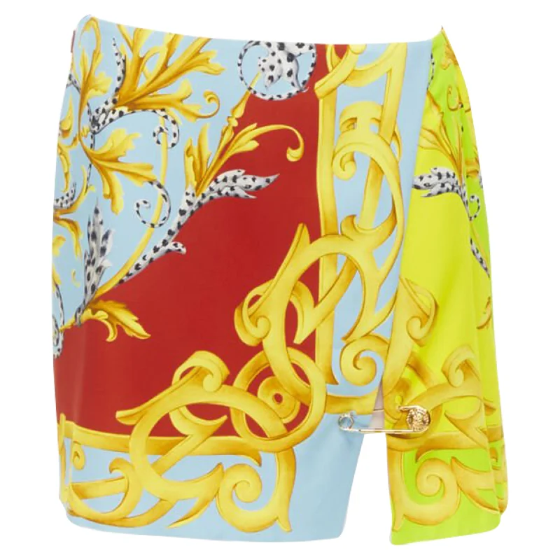 Women's Athletic Outfit Versace Pop Barocco Medusa safety pin mini skirt