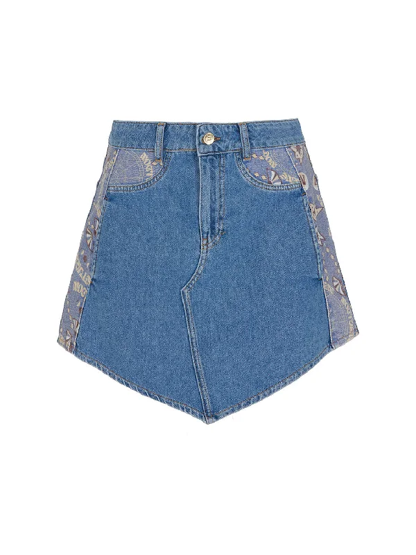 Women's Clothing for Every Occasion Printed Mini Jean Skirt