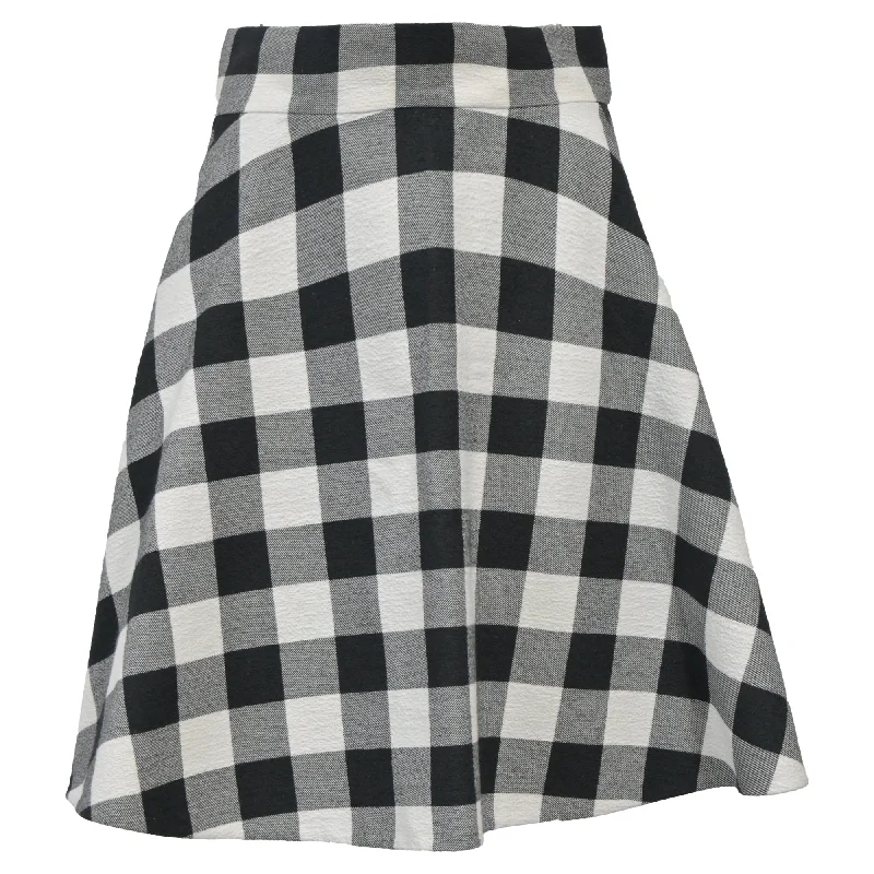 Clothing Sale Dolce & Gabbana Mini Checkered Print A-Line Skirt in Multicolor Wool