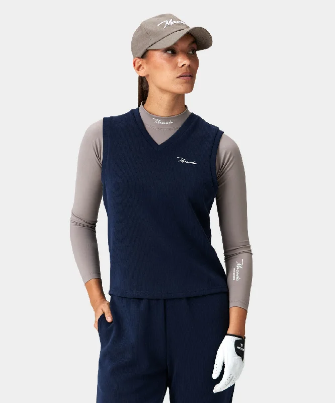 Women's Clothes And Garments Dark Blue Tech Range Vest