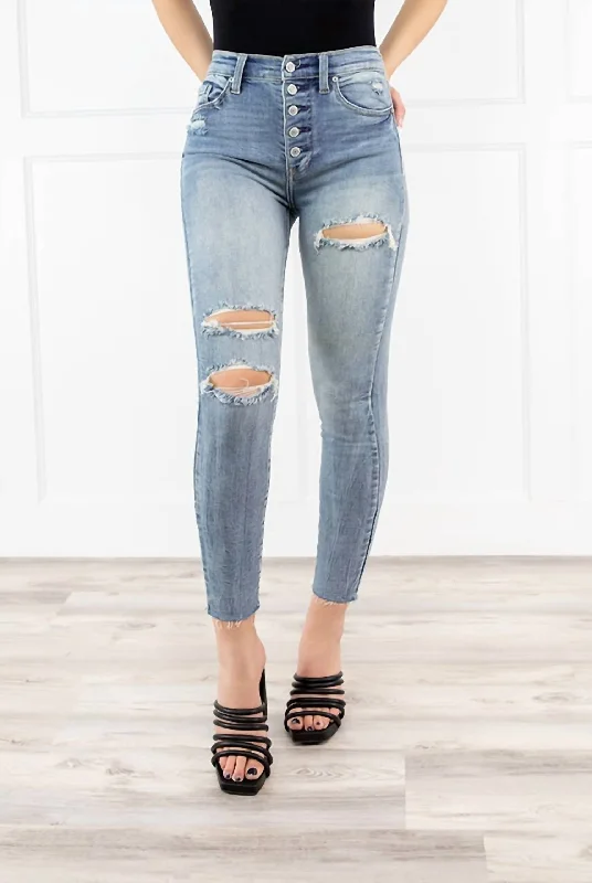 Clothes For Sale Start The Day High-Rise Skinny Denim Jeans In Mid Wash