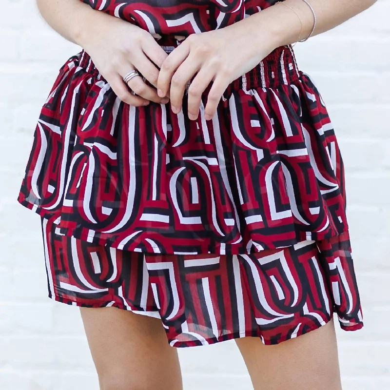 Elegant Women's Attire Marley Skirt In Touchdown Garnet/black