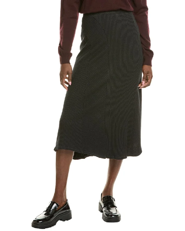 Women Apparel rag & bone Echo Rib Linen-Blend Midi Skirt