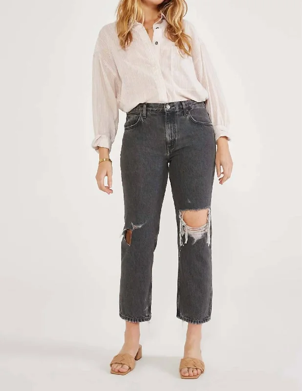 Affordable Online Boutique Rhea Midrise Straight Crop Jean In Smokey Mountain