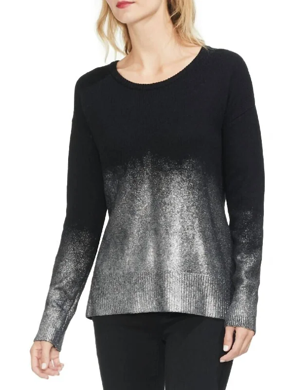 Women's Outfit For The Office Ombre Foil Pullover Sweater