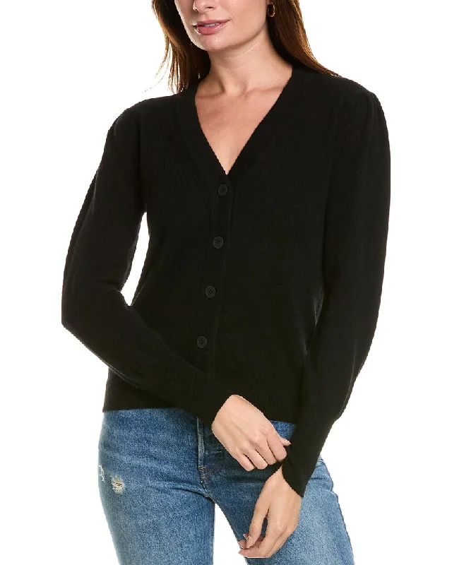 Women's Professional Apparel Forte Cashmere Buttoned Short Cashmere Cardigan