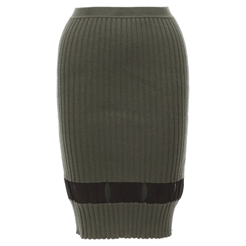 Women's Apparel Alexander Wang Ribbed Cut Out Pencil Knee Skirt