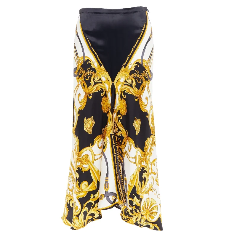 Women's Fashion Clothes Versace Rodeo Barocco Silk Viscose Bias Cut Skirt